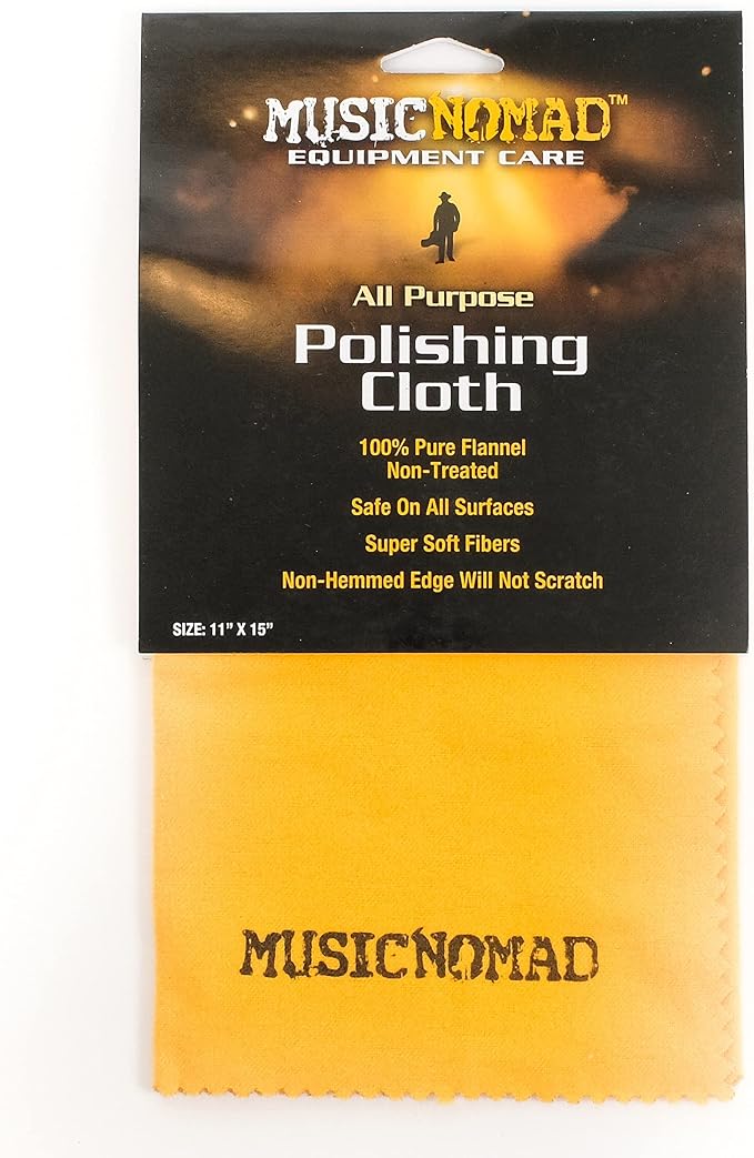 MusicNomad MN200 All Purpose Non-Treated Flannel Polishing Cloth 11" x 15" by MusicNomad