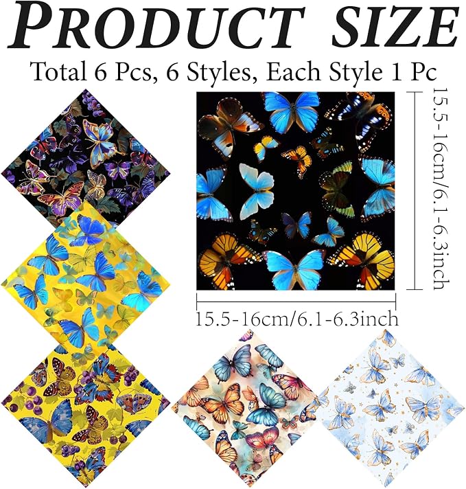 CREATCABIN 6 Packs Thickened Glasses Cleaning Cloth Elegant Flower Design - Image 2