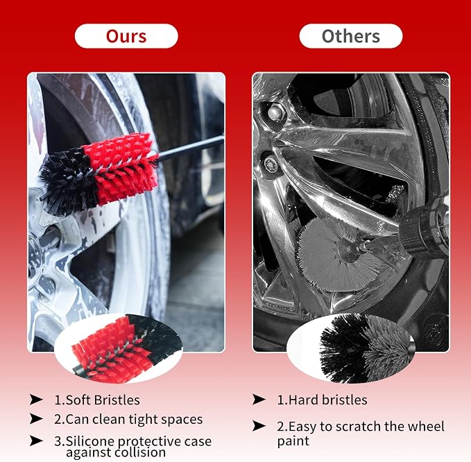 Wheel Brush, Soft Drill Wheel Cleaner Brush, Drill Brush - Image 4