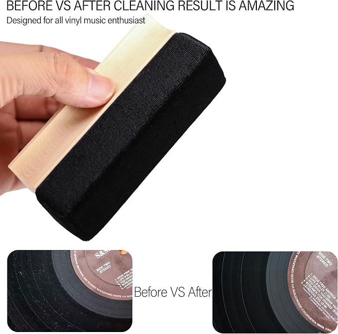 New-Design Soft Velvet Fabric Vinyl Record Cleaning Brush, Anti-Static LP - Image 5