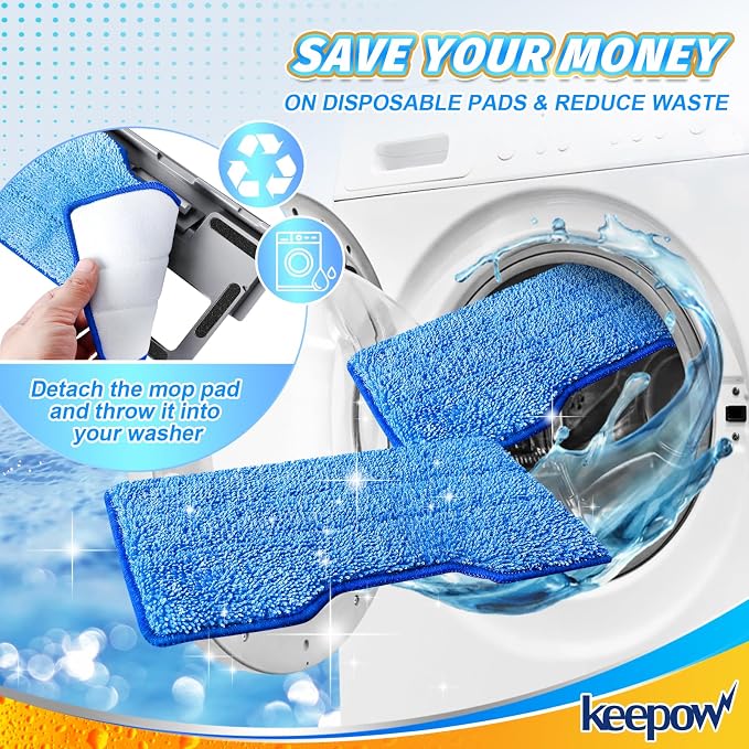 KEEPOW Reusable Mop Pads Refills, Replacement Pads Compatible - Image 6