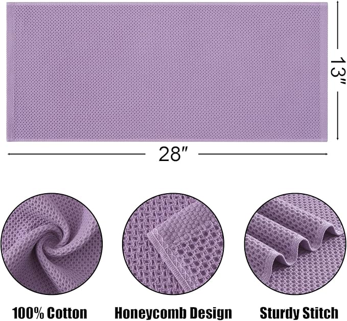 Kitinjoy 100% Cotton Waffle Weave Kitchen Hand Towels - Image 2
