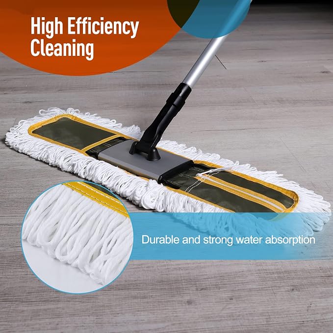 24" Commercial Dust Mop for Floor Cleaning, Heavy Duty Floor Mop - Image 4
