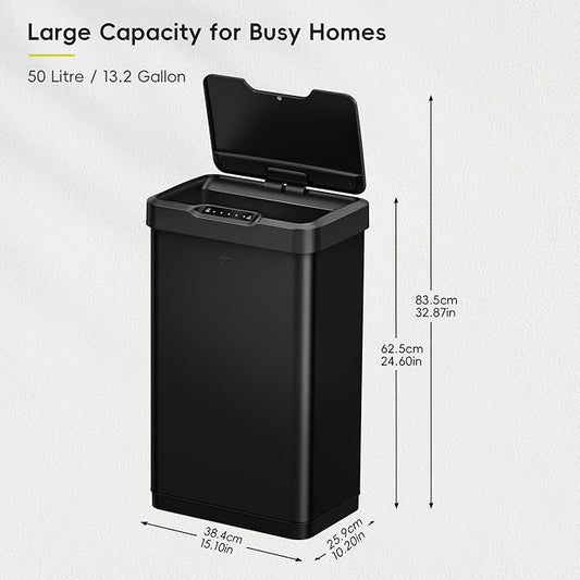 EKO Mirage-T 50 Liter / 13.2 Gallon Touchless Rectangular Motion Sensor Trash - Image 2