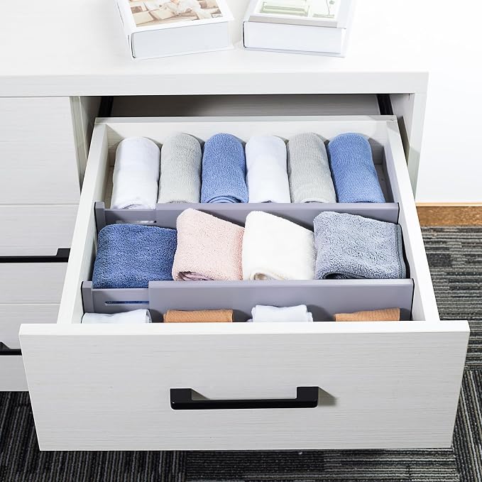 Utoplike Bamboo Drawer Dividers Large, Spring Loaded, Works in Dresser - Image 7