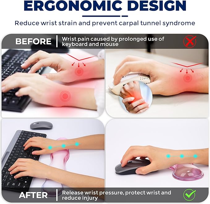 Gel Wrist Rest for Keyboard and Mouse, Wrist Rest for Keyboard, Mouse Wrist - Image 3