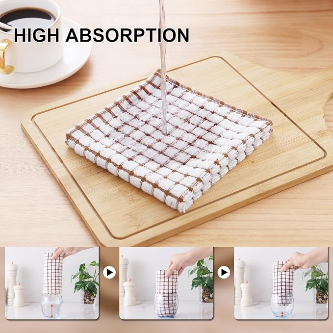 Kitinjoy Cotton 12 Pack Terry Kitchen Towels, 16 x 25 Inches Super Soft and - Image 3