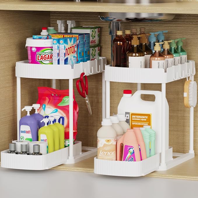 2 Pack Multi-Purpose Pull-Out Storage Organizers, Under Sink Organizers and by ukeetap