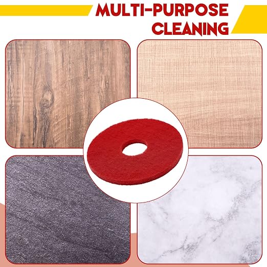 2 Pcs 12" Red Scrubbing Pads Commercial Cleaning Orbiter Pads-Maintenance Non - Image 4