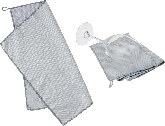 True Microfiber Towels, Wine Glass Polishing Cloths, Streak Free Microfiber by True
