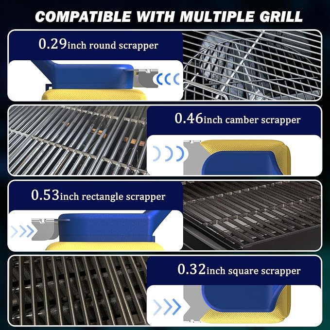 Blue Grill Brush Bristle Free, Replaceable BBQ Cleaning Head Accessories Cleaner - Image 9