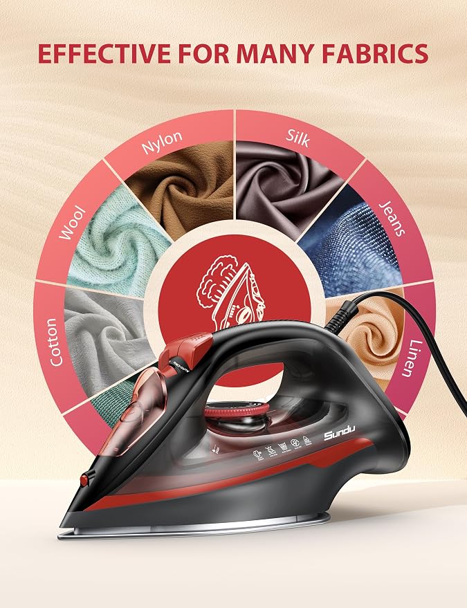 Irons Steamer for Clothes, 1500W Iron - Image 3