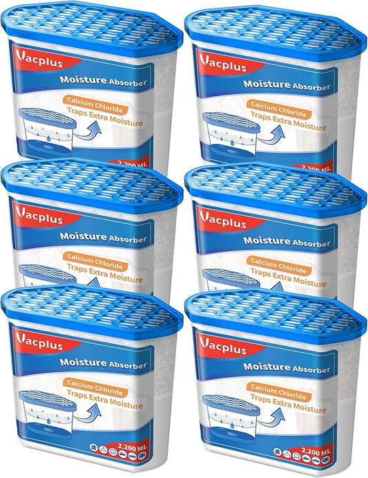 Vacplus Moisture Absorbers 6 Pack, 32.0 Oz Portable Humidity Absorber Boxes by Vacplus