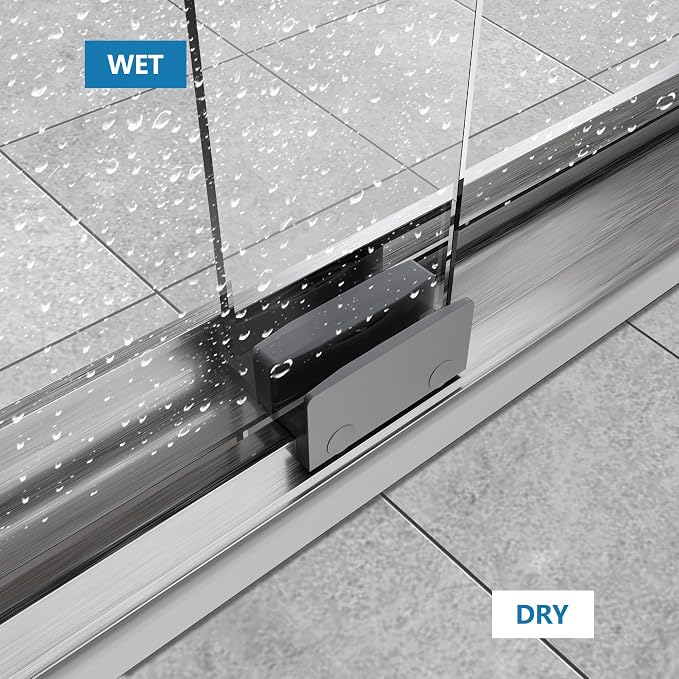 56"-60" W x 70" H Semi-Frameless Double Sliding Bypass Shower Door, 1/4" SGCC - Image 8