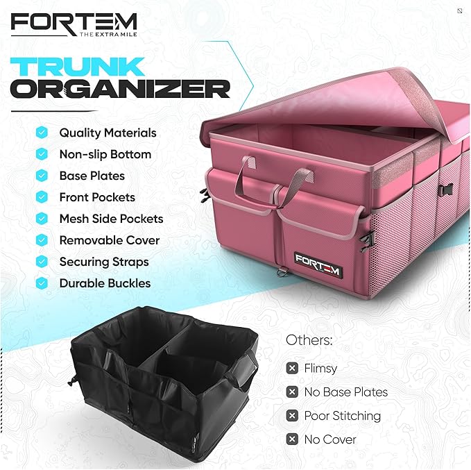 FORTEM Trunk Organizer For SUV Car Trunk Organizer, Foldable Storage, Car - Image 7