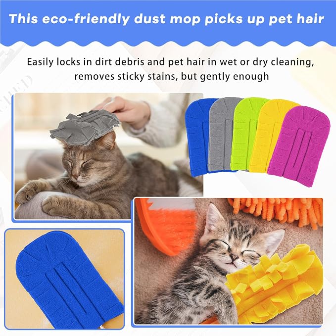 Zubebe 20 Pcs Duster Refill Reusable Fleece Duster Refills Feather Flat Dusters - Image 3