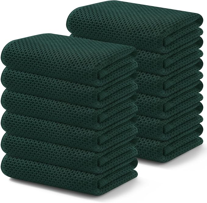 Kitinjoy 100% Cotton Waffle Weave Kitchen Hand Towels by Kitinjoy