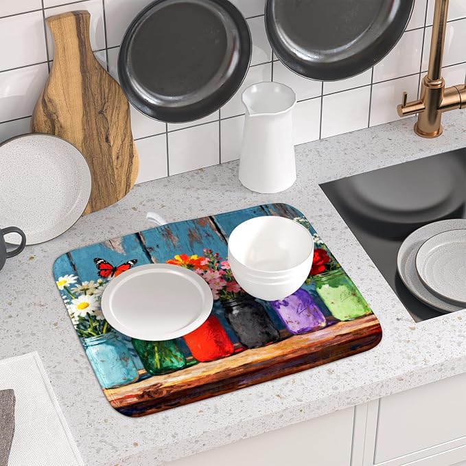 Spring Summer Floral Dish Drying Mat - Image 6