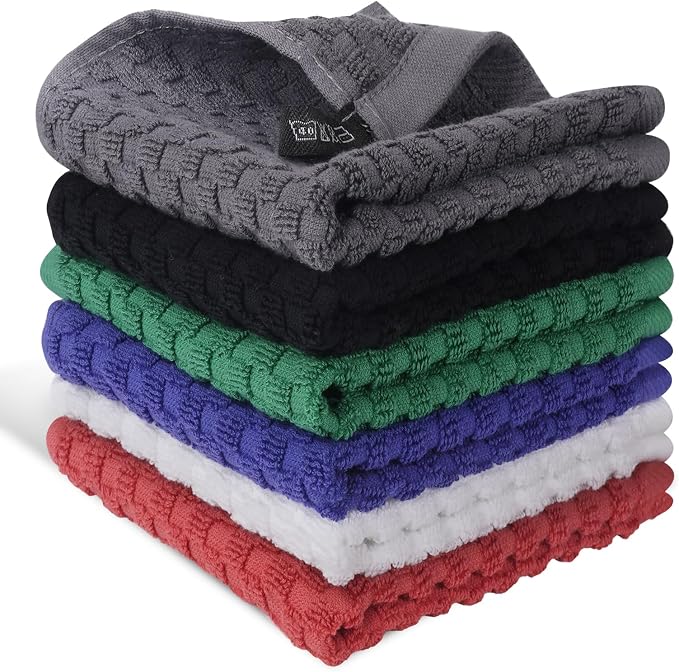 6 Pack 100% Cotton Wash Cloth, 12x12Inch Highly Absorbent and Soft Feel by Unknown