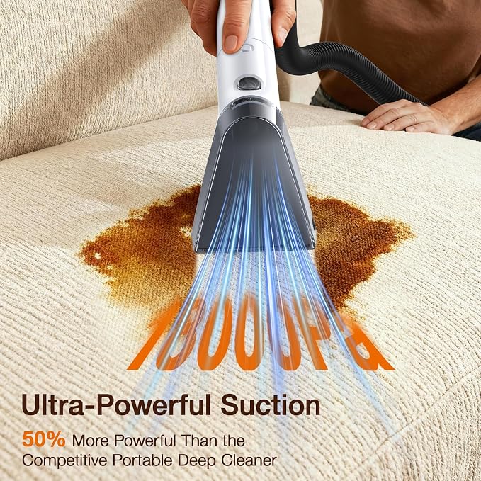 LABIGO Upholstery & Couch Cleaner Machine, 18Kpa Portable Carpet Cleaner Machine - Image 2