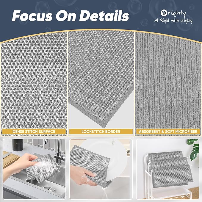Orighty Multipurpose Wire Dishwashing Rag, Reusable Steel Scrubber Dishcloth - Image 3
