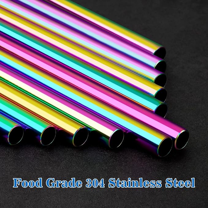 Tomorotec 11 Inch Stainless Steel Reusable Drinking Straws 14PCS & 2 Cleaning - Image 5