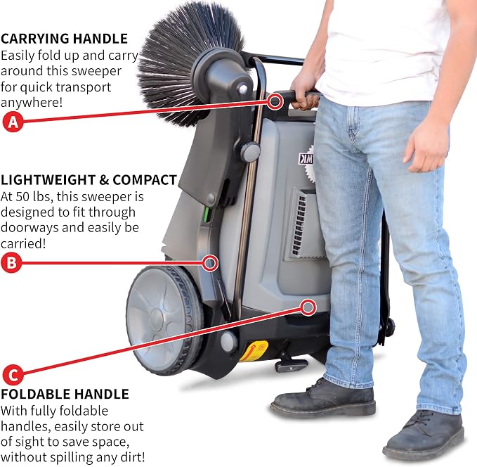 Tomahawk Industrial 38" Walk Behind Push Sweeper - Image 8
