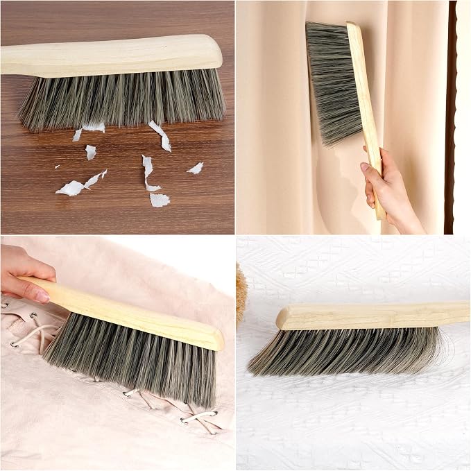 Rbenxia 2 Pieces Wooden Handle Bench Brushes Horse Hair Brushes Soft Bristles - Image 3