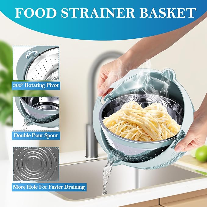 4 in 1 Colander with Mixing Bowl Set, Colander - Image 3