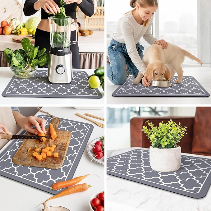 WISELIFE Dish Drying Mat Super Absorbent Drying Mat Large Dish Drying Mats - Image 6