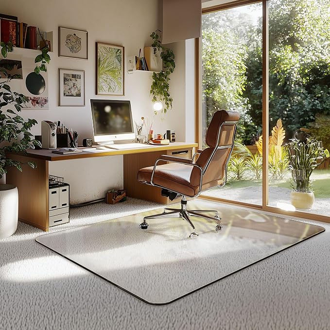 Office Chair Mat for Carpet & Hardwood, Upgraded 36" x 48" Dual Use Tempered - Image 9
