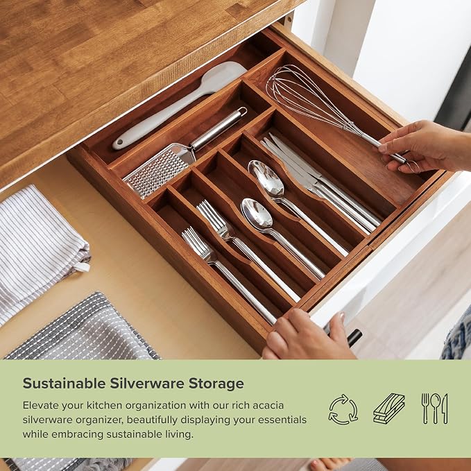 KitchenEdge Premium Silverware, Flatware and Utensil Organizer - Image 5