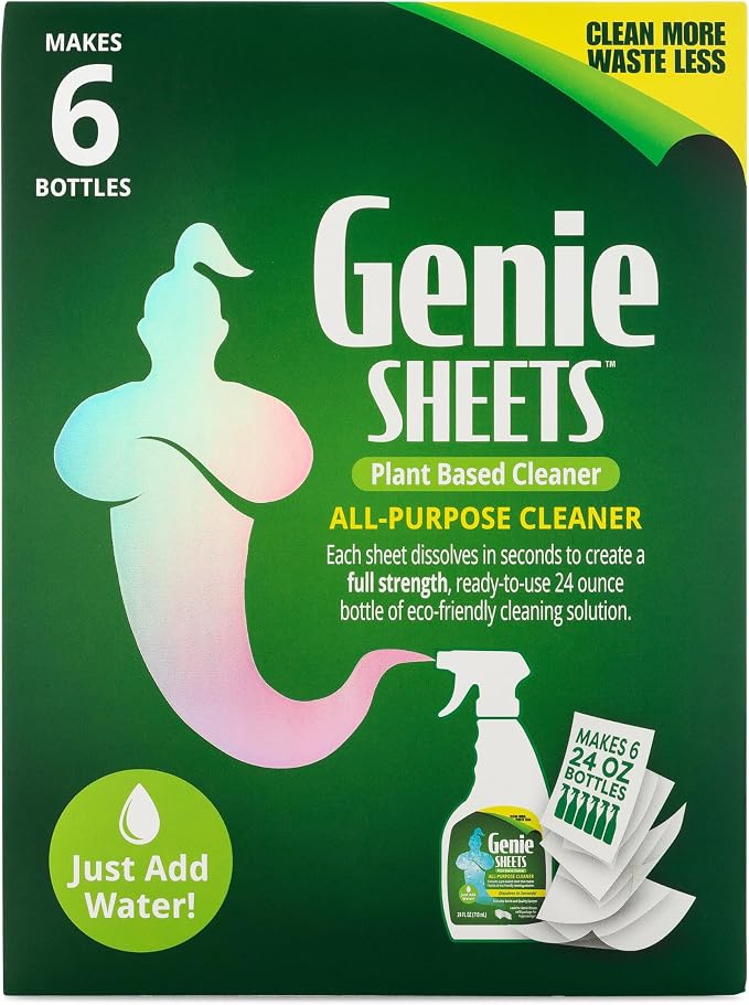 Genie Sheets All Purpose Cleaner | Concentrate Makes 6 24oz Refills | by MicrofiberWholesale