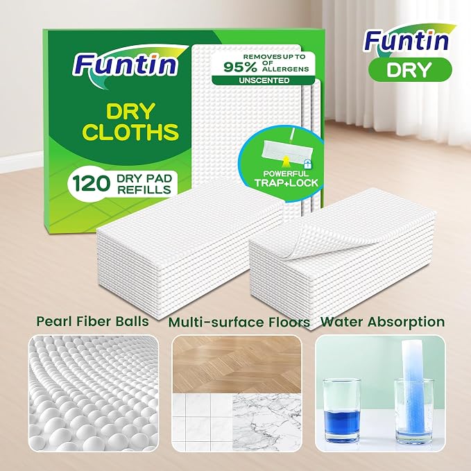 Funtin Thickened Mop Pads for Swiffer Sweeper, Unscented Disposable Mopping - Image 2