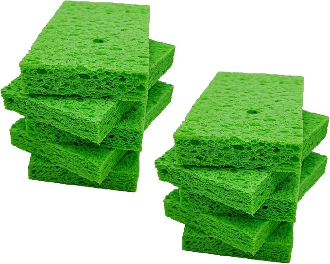 Cellulose Sponges, Heavy Duty Scrub Kitchen Sponge, Compressed Cellulose Sponges by Zobilin