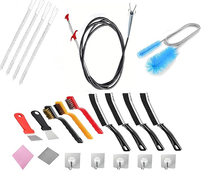 22pcs Crevice Cleaning Brushes Set, Drain Snake, Pipe Cleaners, Straw Brush by Unknown