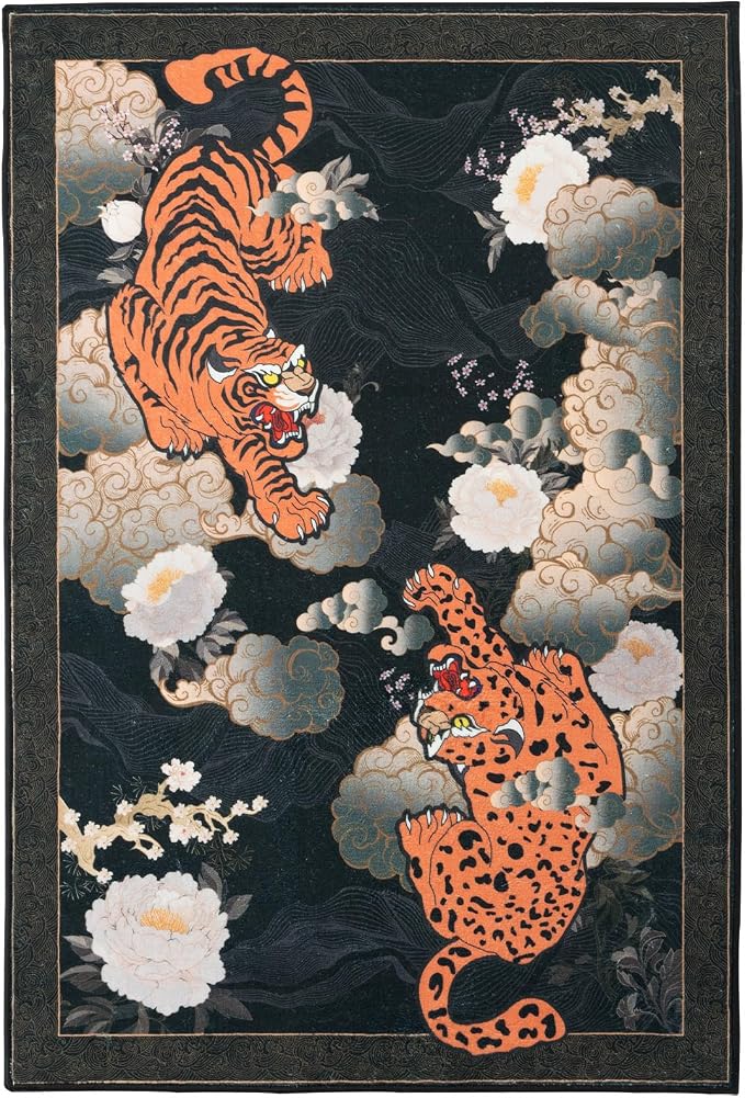 Tiger 6X9 Area Rug, Japanese Washable Leopard Tiger Rugs - Image 2