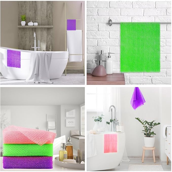 UJFQBH 3 Pieces African Bath Sponge African Net Long Net Bath Sponge - Image 7