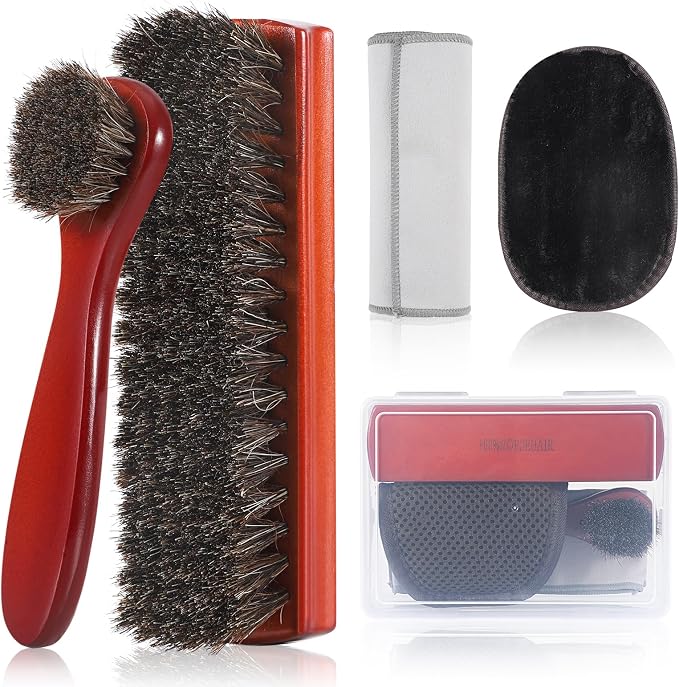 Horsehair Shine Shoes Brush Kit, Horse Hair Brush by Unknown