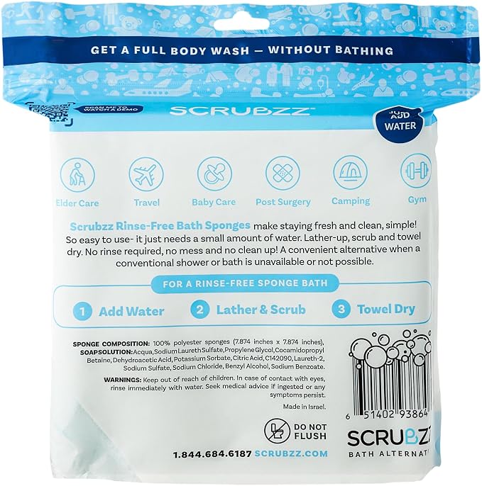 Scrubzz Disposable No Rinse Bathing Wipes - Image 7