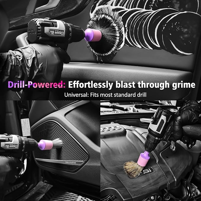 3Pcs Car Detailing Drill Brush Set - Image 3