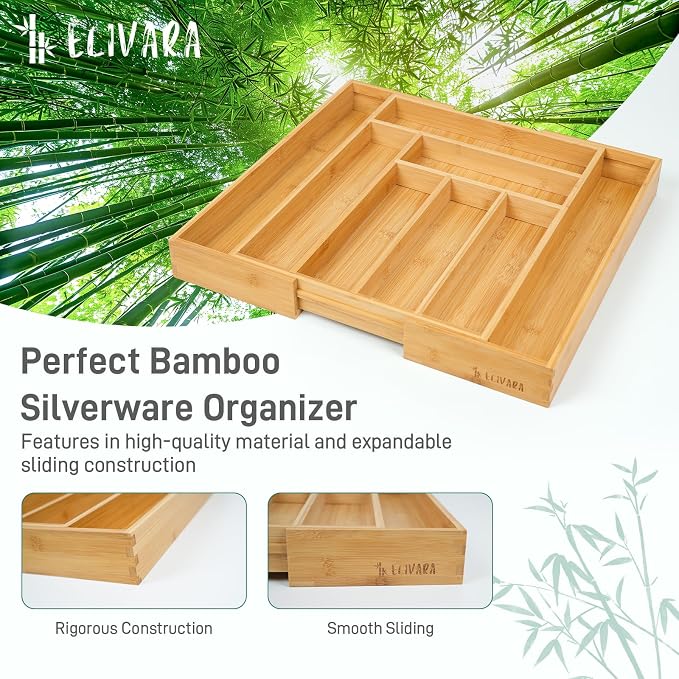 100% Bamboo Expandable Drawer Organizer - Image 2