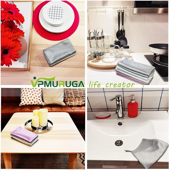 Nanoscale Cleaning Cloth, Easy Clean Fish Scale Microfiber Glass Cleaning - Image 6