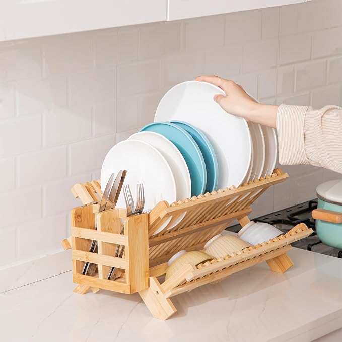 HBlife Bamboo Dish Drying Rack - Image 7