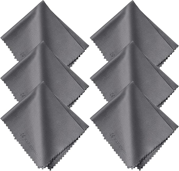 K&F CONCEPT 6 Pack Microfiber Cleaning Cloth（15x18cm）, Washable Reusable Lens by KFCONCEPT