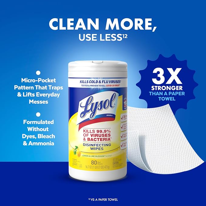 Lysol Disinfectant Wipes Bundle, Dorm Room Essentials, - Image 5