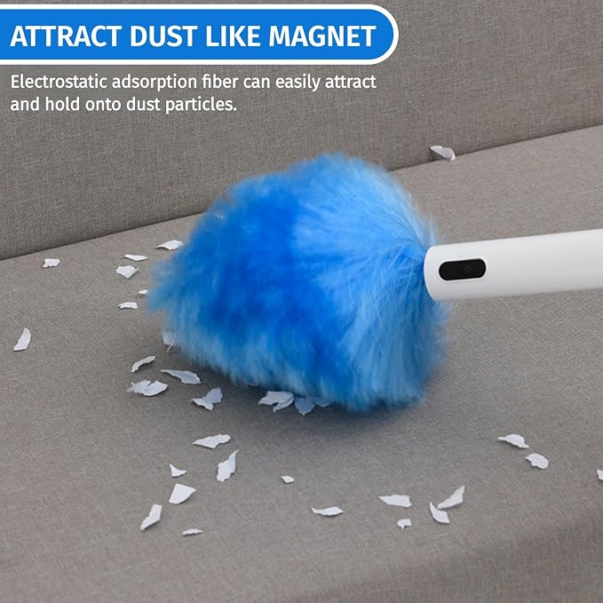 Electric Duster Brush, Rechargeable 360° Spin Electric Feather Duster Cleaner - Image 2