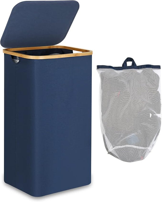 efluky Laundry Basket with Lid and Removable Bag, 100L Tall Laundry Hamper with by efluky