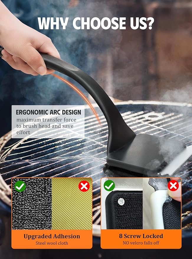 MEKER Grill Brush Bristle Free, Grill Cleaner Brush - Image 5