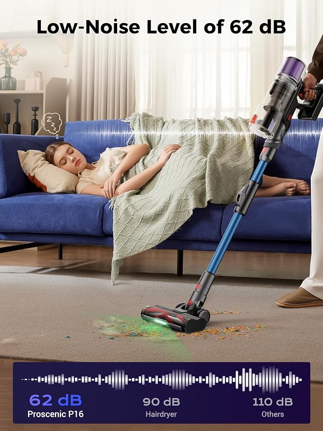 Proscenic Cordless Vacuum Cleaner, 45Kpa 55Mins Runtime, 180°Bendable Wand - Image 7